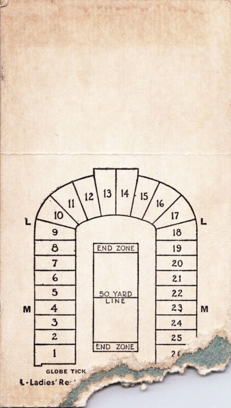 Sept. 8, 1962 New York Giants vs. Phildelphia Eagles Ticket Stub