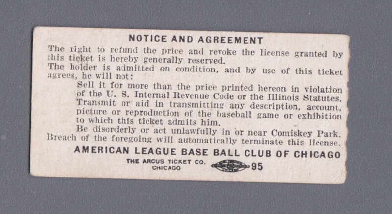 June 16, 1957 at Chicago White Sox Ticket Stub