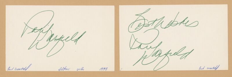 Lot of 2 Paul Warfield HOF Browns Dolphins SIGNED 3x5" Index Cards w/ Holograms