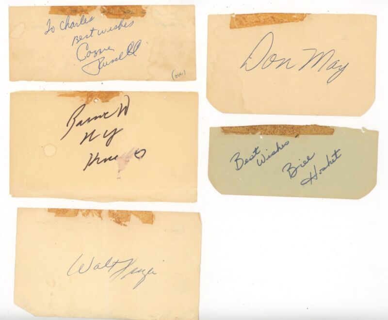 Lot of 6 NY Knicks Cut Autos w B&E Hologram Reed, Russell, Frazier, etc.