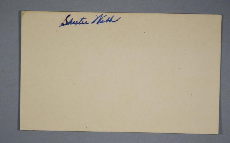 James “Skeeter” Webb MLB 1930s 40s Auto Signed Index Card- B&E Hologram