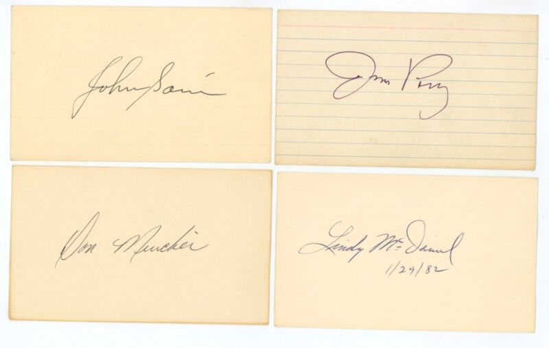 Lot of 24 Diff MLB Stars SIGNED 3x5 Index Cards Appling, Sain, etc. w/ holograms