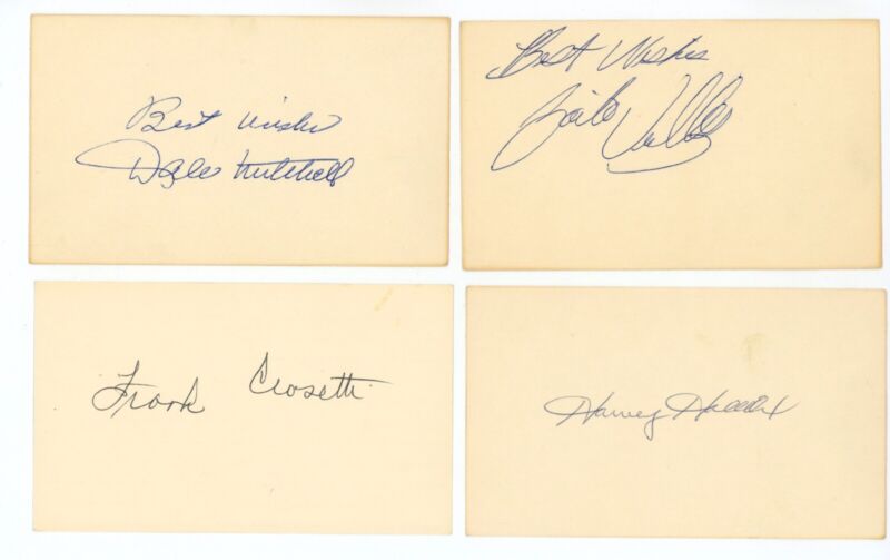 Lot of 24 Diff MLB Stars SIGNED 3x5 Index Cards Appling, Sain, etc. w/ holograms