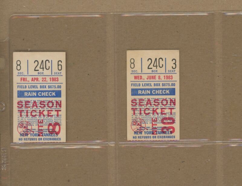 Lot of 11 Different 1978-1983 New York Yankees Ticket Stubs Yankee Stadium