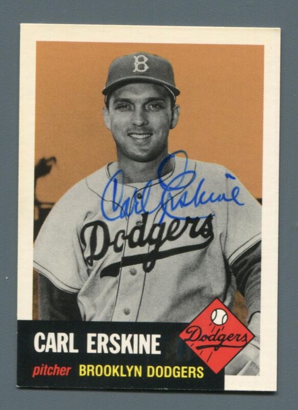 1953 Topps 1991 Archives Series Signed #308 Carl Erskine Auto