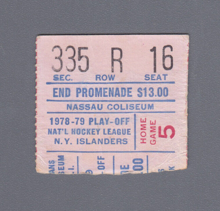 May 5,1979 NY Islanders vs. NY Rangers Semi Final Playoff Game #5 Ticket Stub