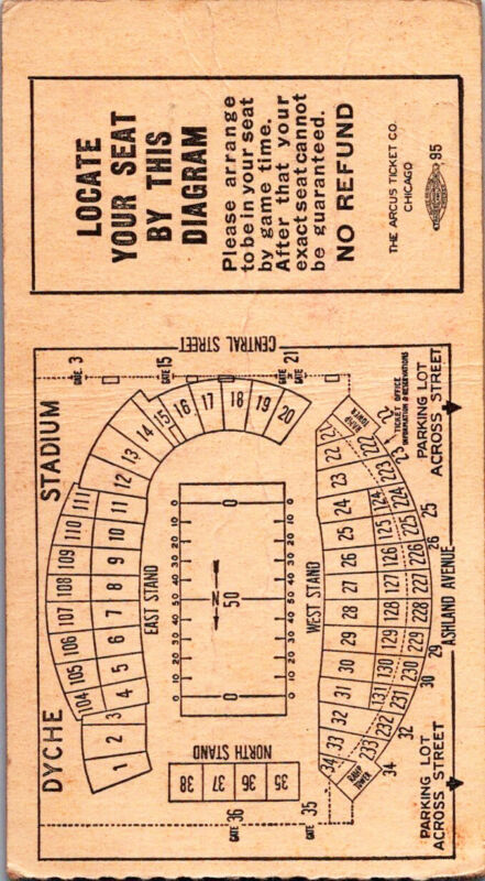 Nov. 24, 1951 Northwestern vs. Illinois Ticket Stub