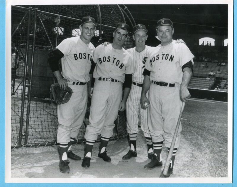 Vintage 8x10 Original WirePhoto - Nellie Fox (White Sox) with Red Sox Players