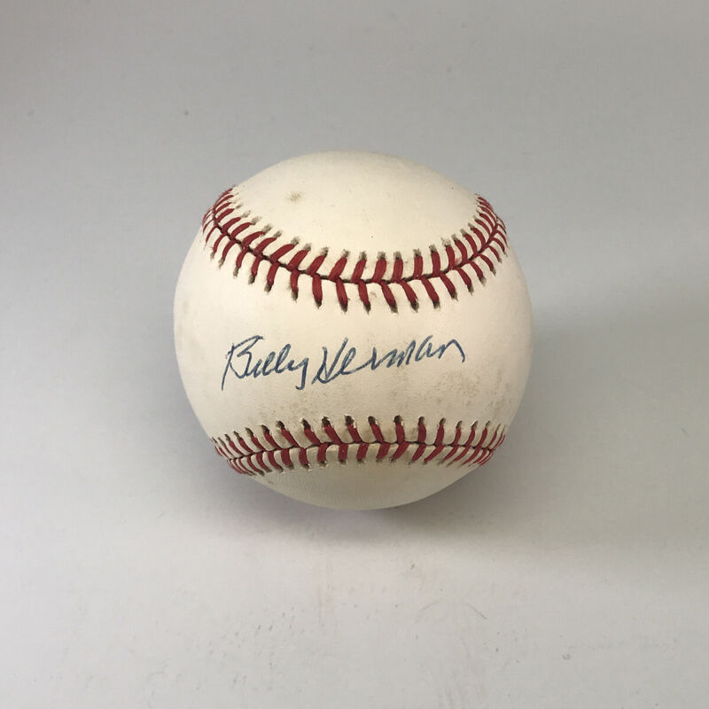 Billy Herman Signed ONL Bill White Baseball Auto with B&E Hologram