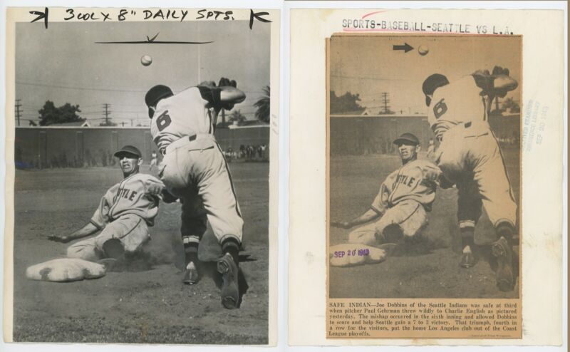 Lot of 11 Different 1930s Pacific Coast League Press Photos