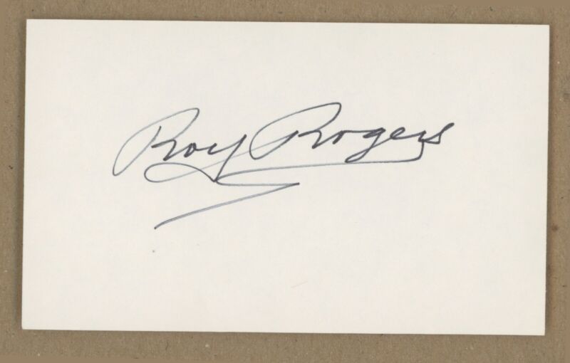 Roy Rogers Signed Index Card Auto with B&E Hologram*