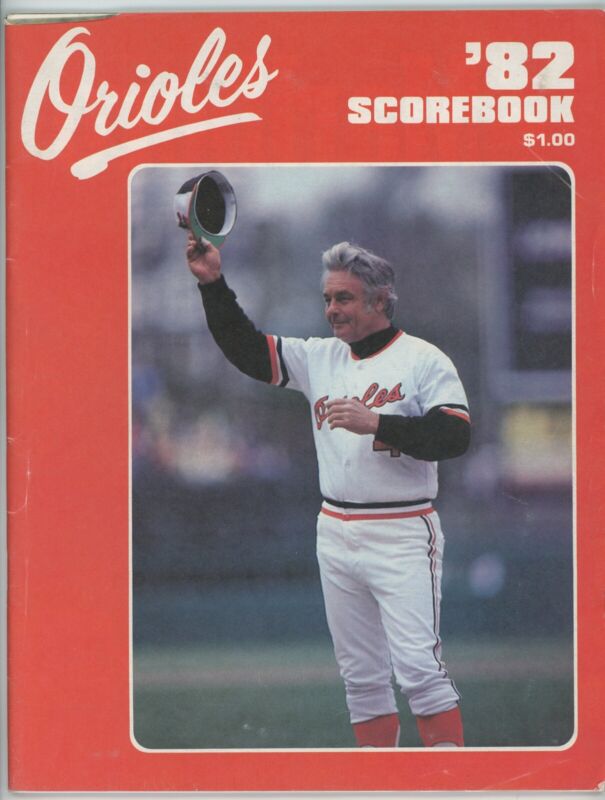 1982 Orioles Scorebook with Ticket Stub 9/4/82 - Ripken’s Rookie Season