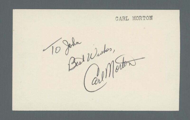 Carl Morton 1970 ROY Montreal Expos Signed Index Card Auto with B&E Hologram