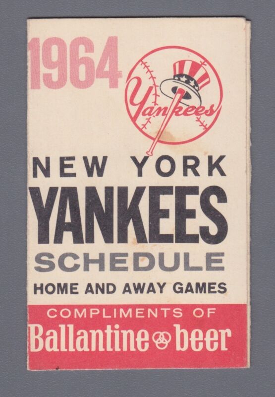 1964 NY Yankees Official Pocket Schedule