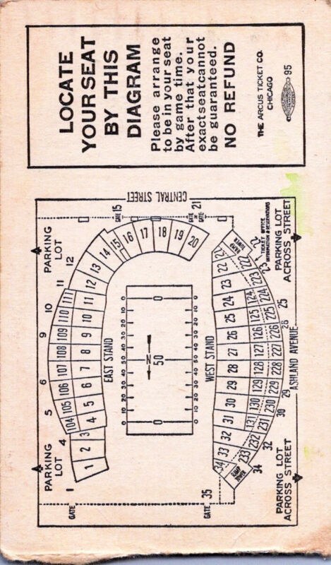 Oct. 27, 1962 Northwestern vs. Notre Dame Ticket Stub