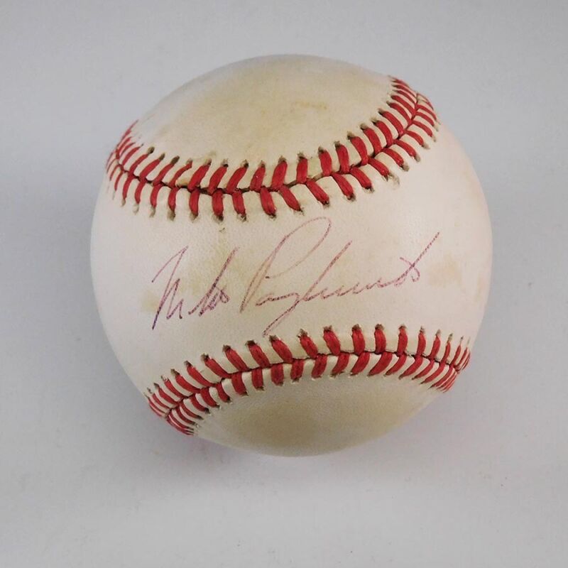 Mike Pagliarulo Vintage Signed OAL Bobby Brown Baseball with B&E Hologram