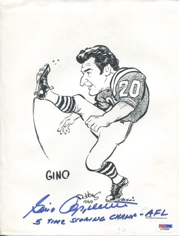 Gino Cappelletti Signed 8.5x11 Artwork with PSA/DNA Certification