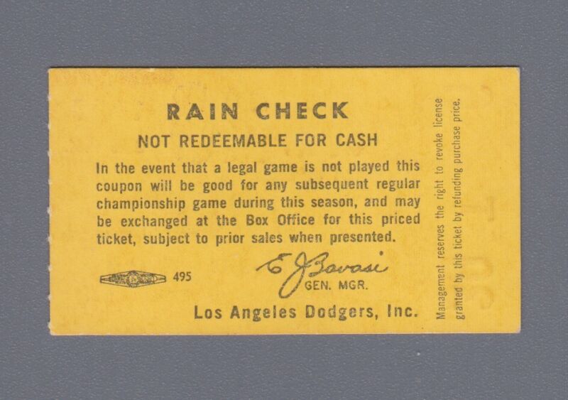 June 28, 1968 LA Dodgers Ticket Stub vs. Braves   Hank Aaron Hits Home Run #496