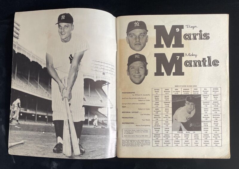 Roger Maris & Mickey Mantle 1962 JKW Magazine - 64 pages - Many Classic Photos