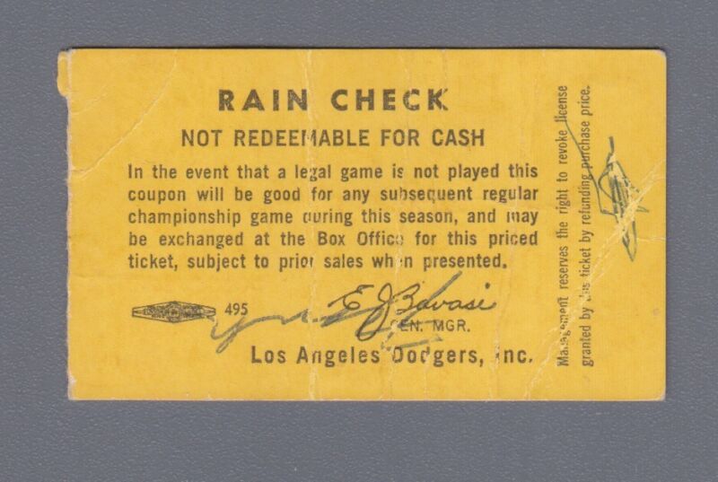 August 6, 1968 Los Angeles Dodgers Ticket Stub vs Pirates   Clemente 3 for 4