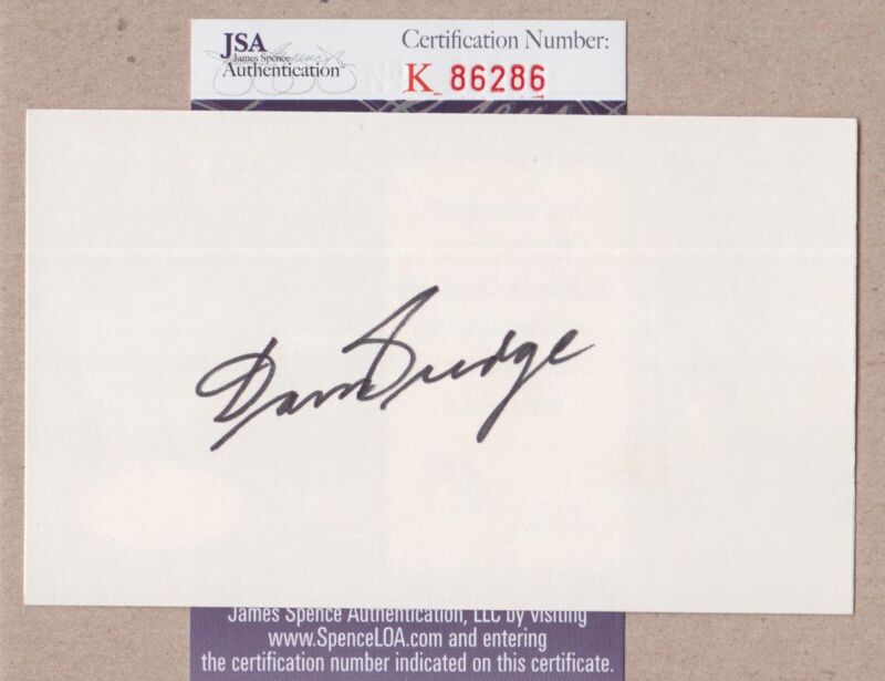 Don Budge Tennis HOF Signed Index Card with JSA cert