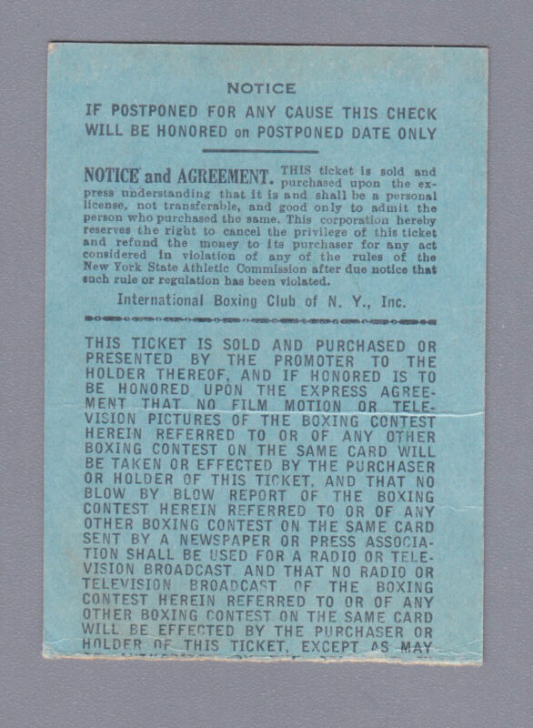 Rocky Marciano vs. Roland LaStarza Sept 24 1953 Ticket Stub  Polo Grounds