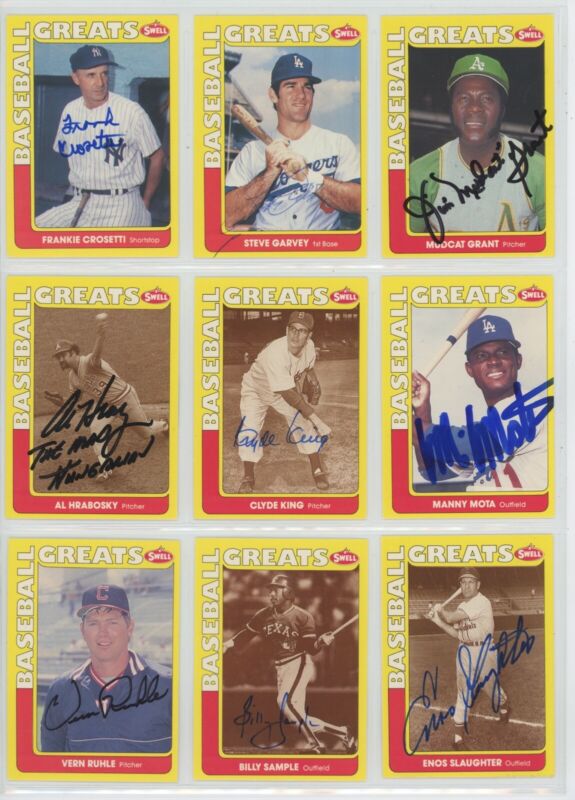 Lot of 13 Diff Signed 1990 Swell Baseball Greats Cards Auto w B&E Hologram