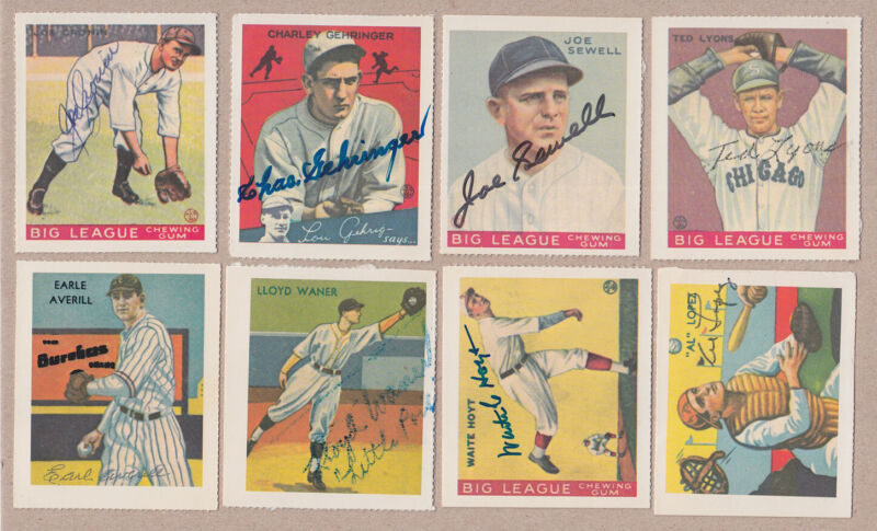 Lot of 8 Different Hall of Famer Signed Reprint Cards Auto with B&E Hologram