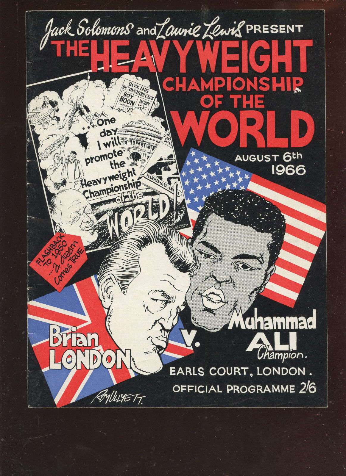 August 6 1966 On Site Boxing Program Muhammad Ali vs Brian London EX+