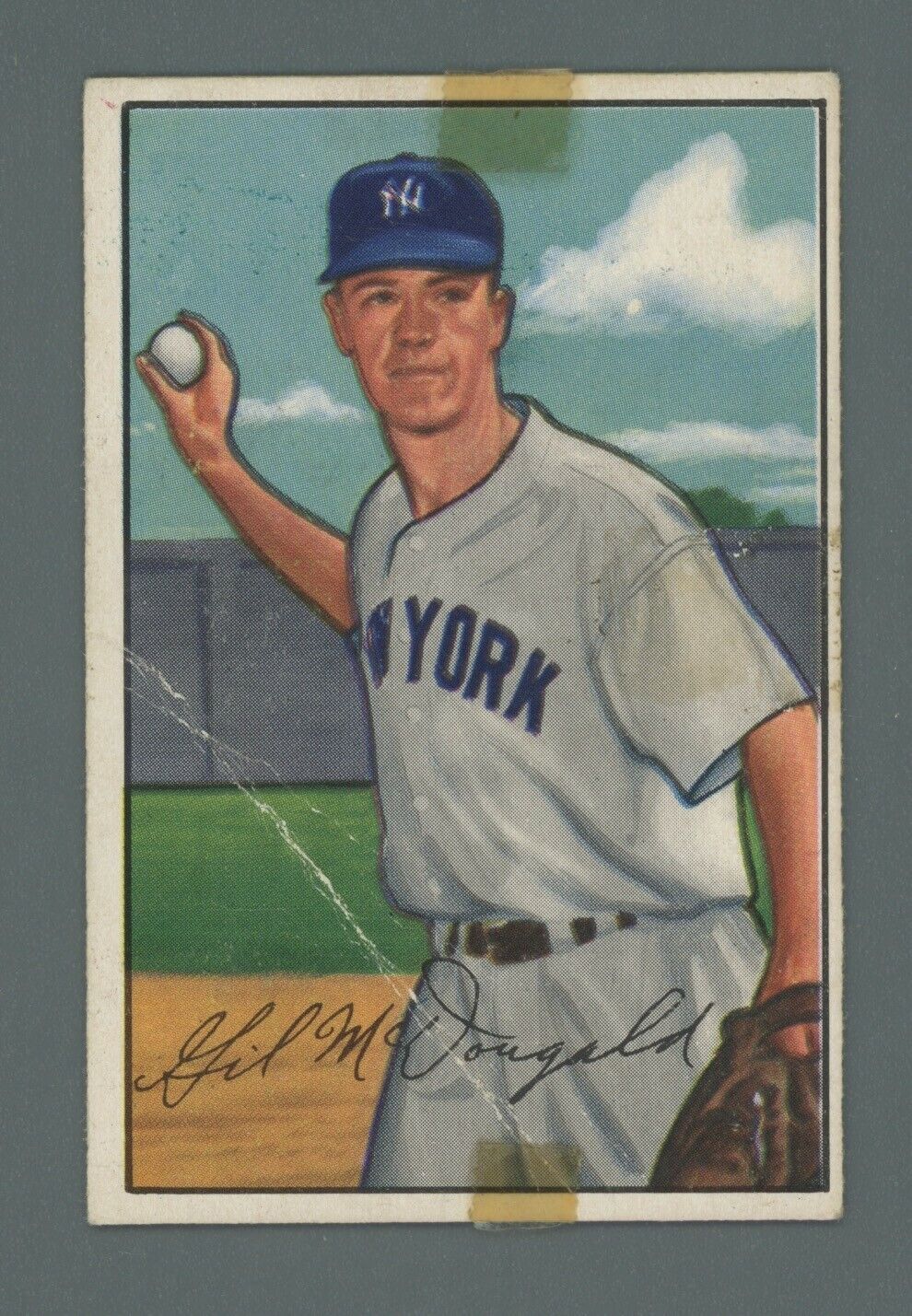 1952 Bowman #33 Gil McDougald New York Yankees Rookie Baseball Card Low Grade