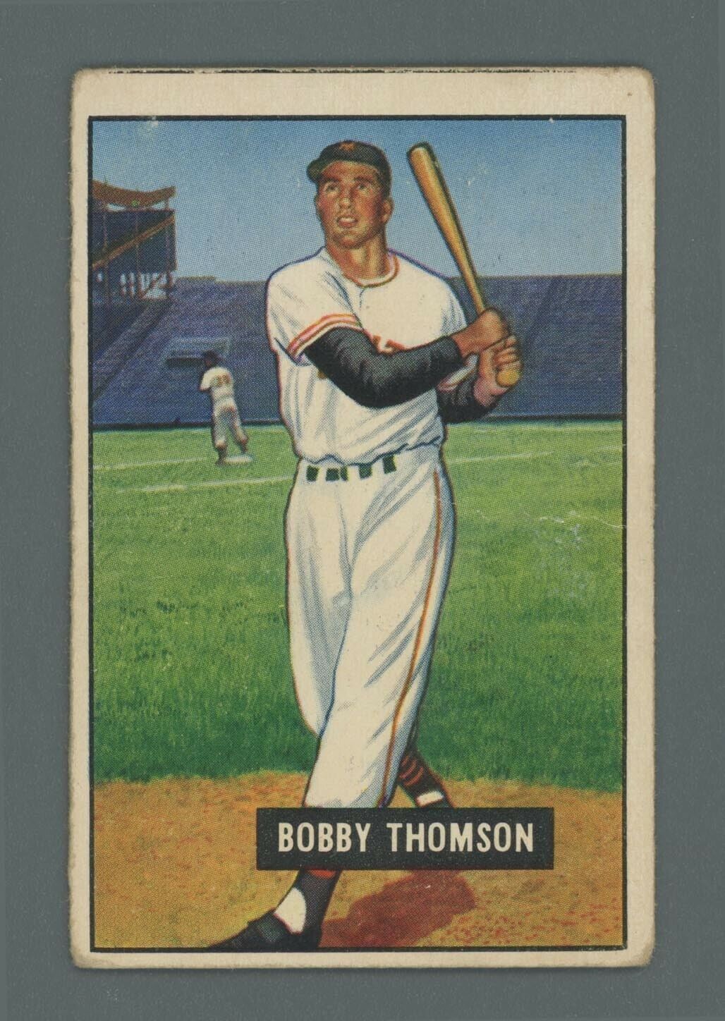 1951 Bowman #126 Bobby Thomson New York Giants Baseball Card VG oversized