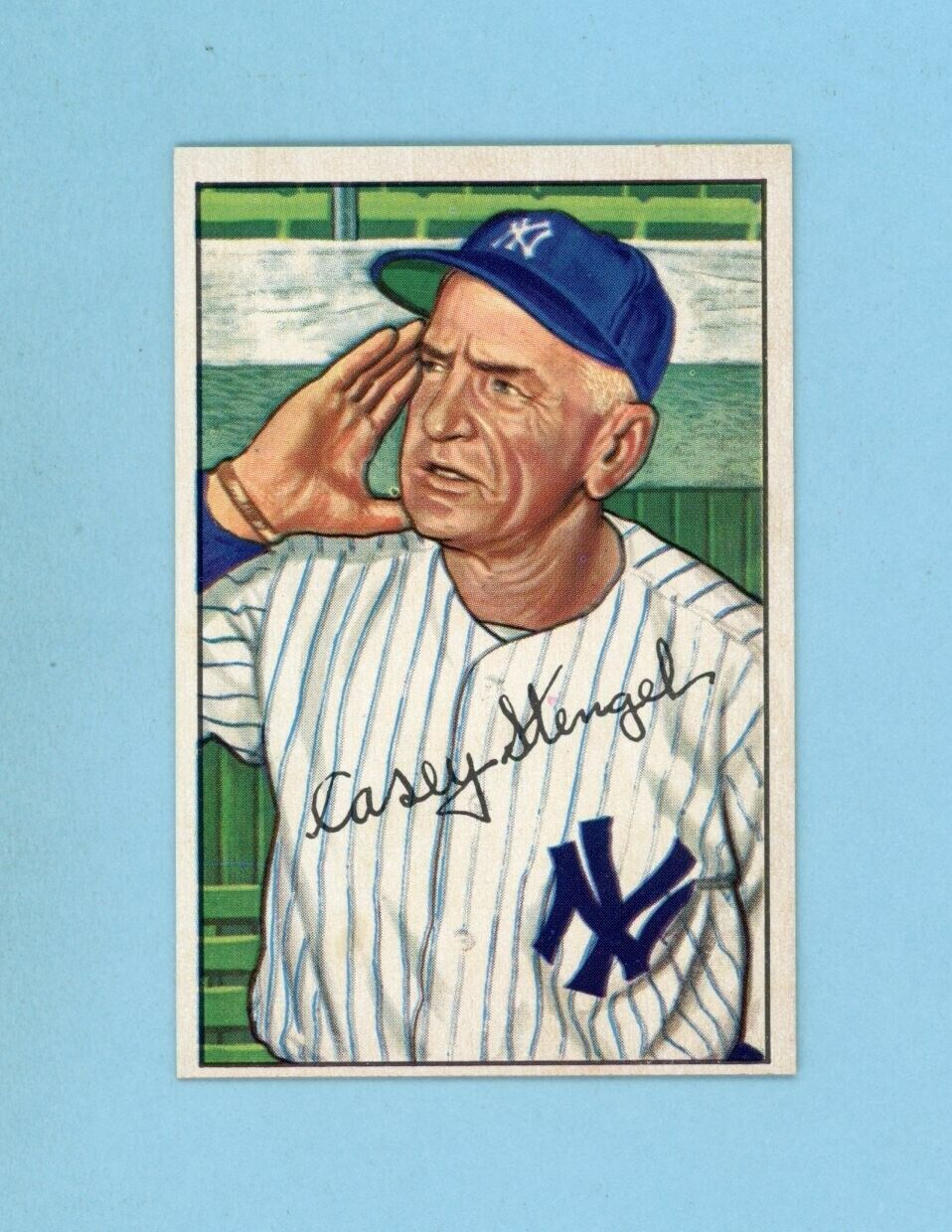 1952 Bowman #217 Casey Stengel New York Yankees High Number Baseball Card NM o/c