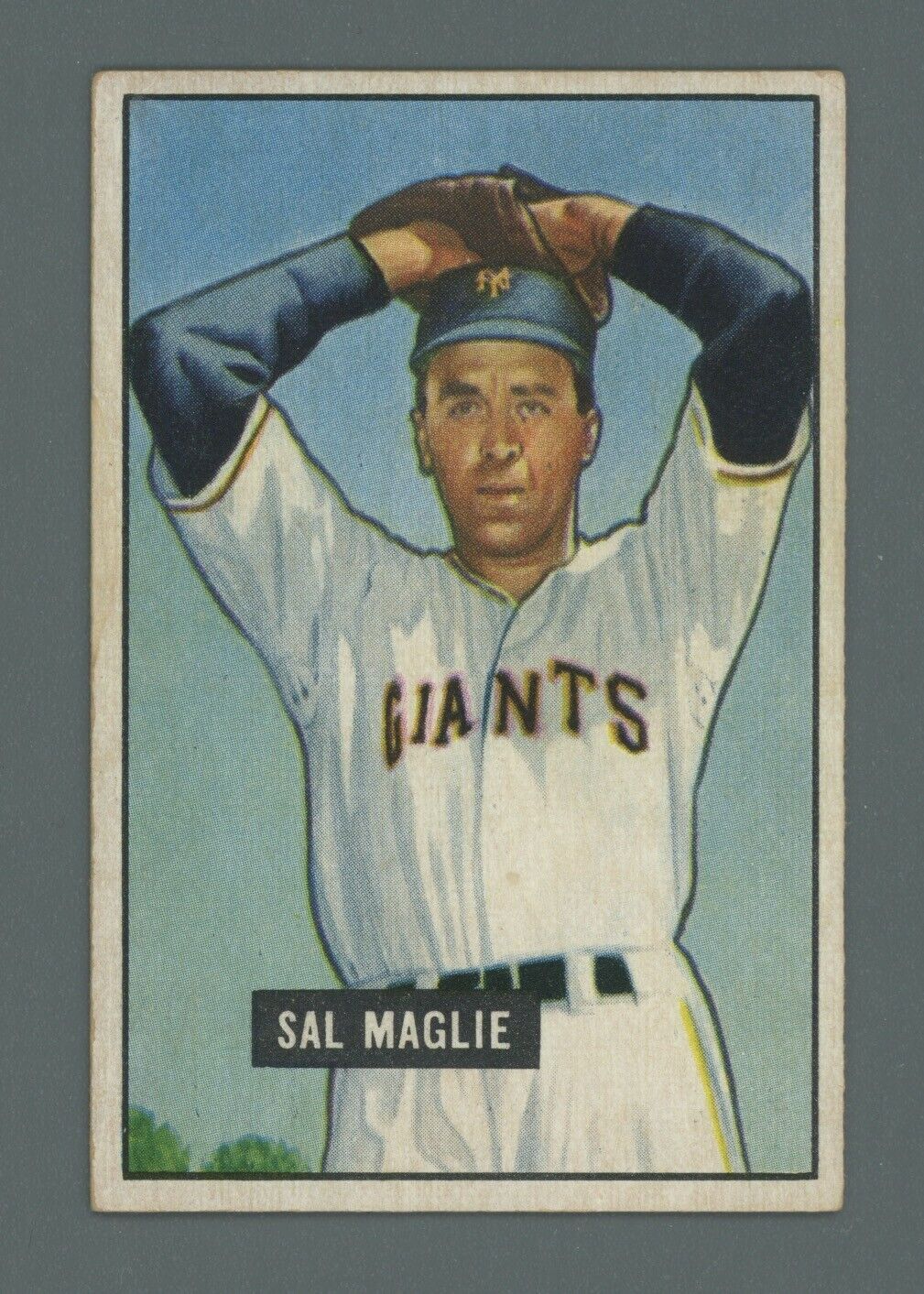 1951 Bowman #127 Sal Maglie New York Giants Rookie Baseball Card EX