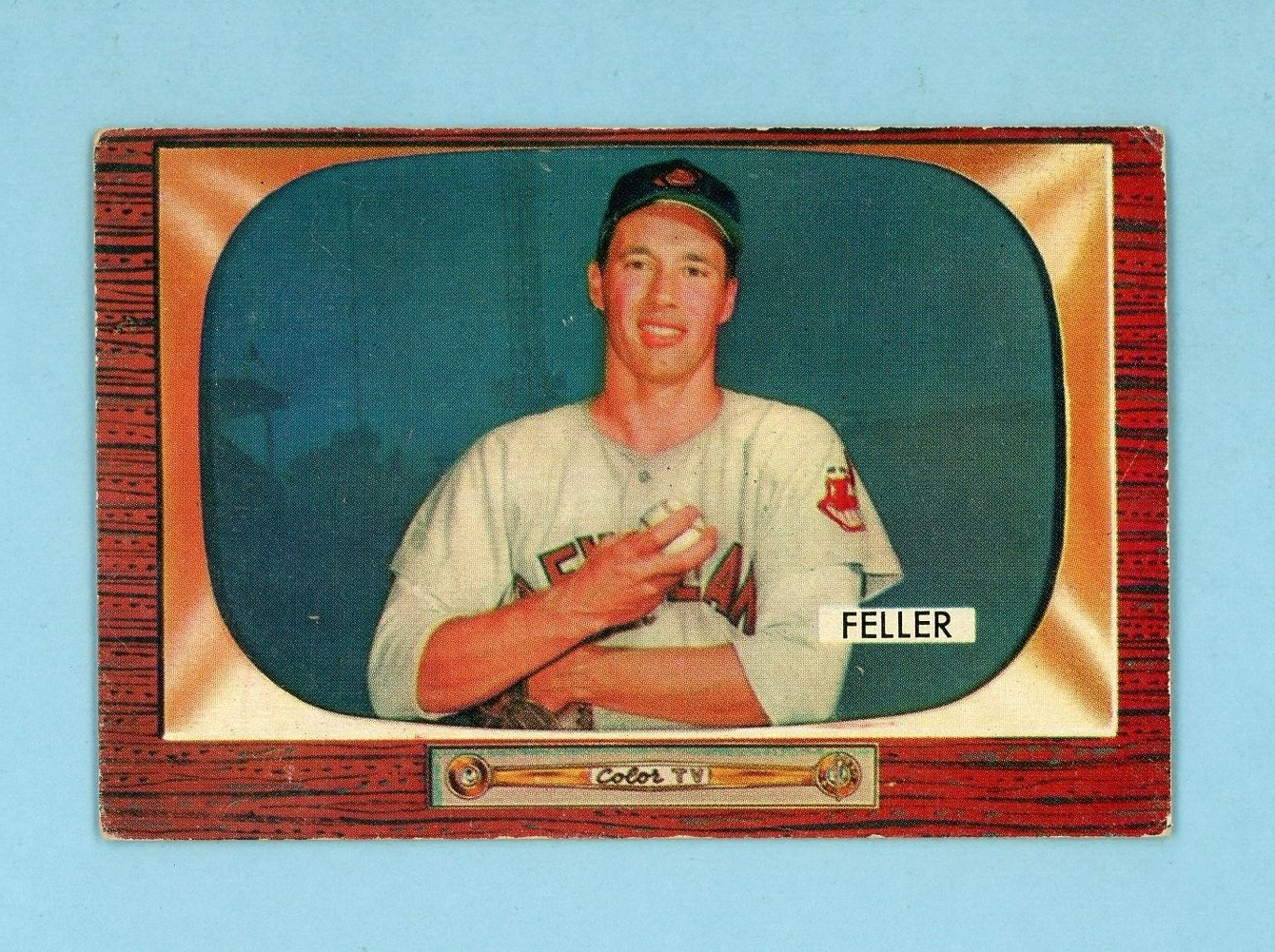 1955 Bowman #134 Bob Feller Cleveland Indians Baseball Card EX