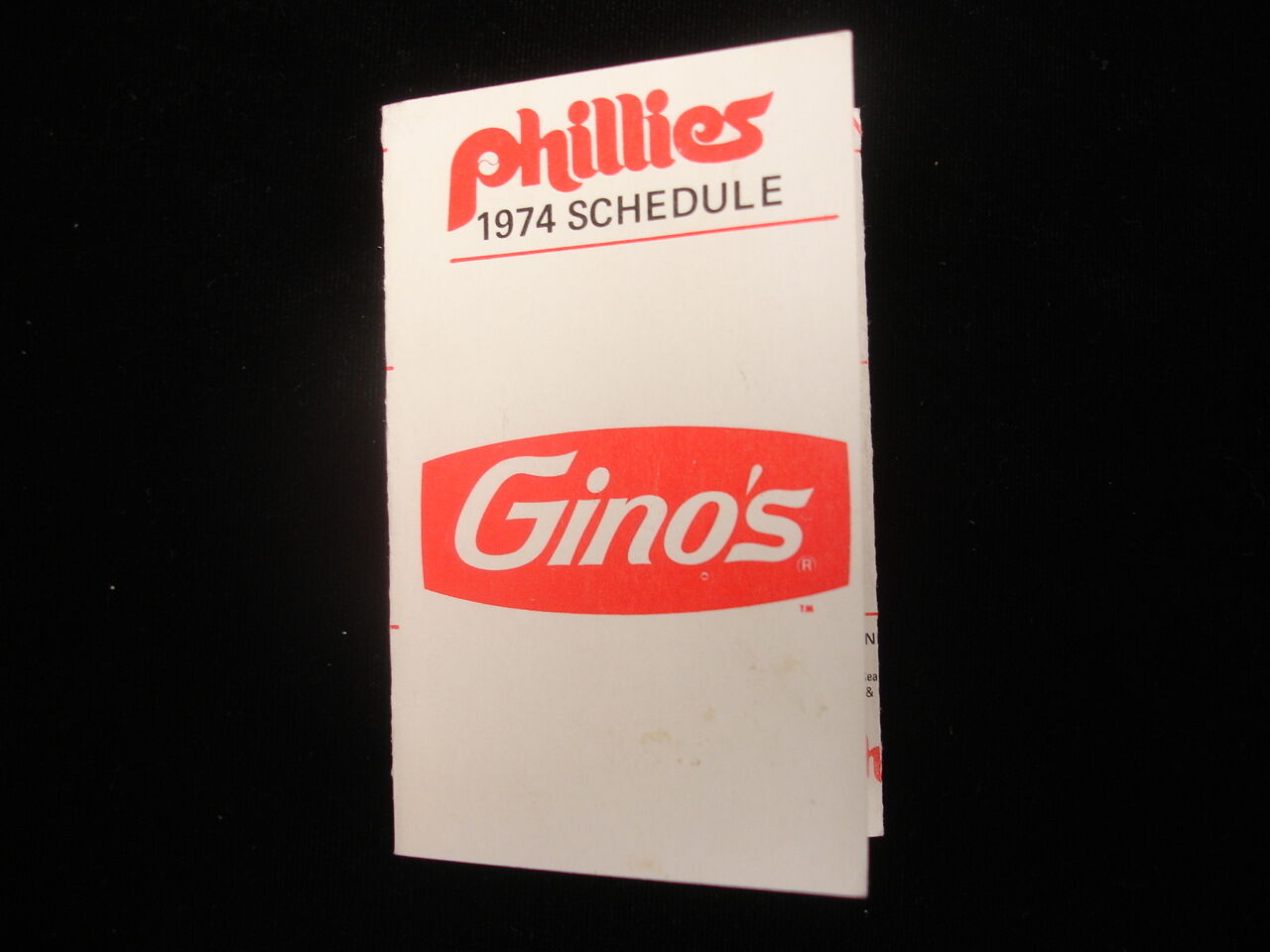 1974 Philadelphia Phillies Baseball Schedule