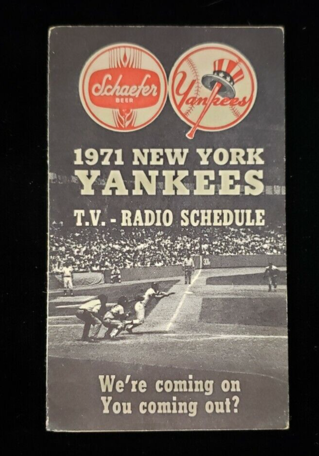 1971 New York Yankees Schedule - Pocket Size Fold-Out