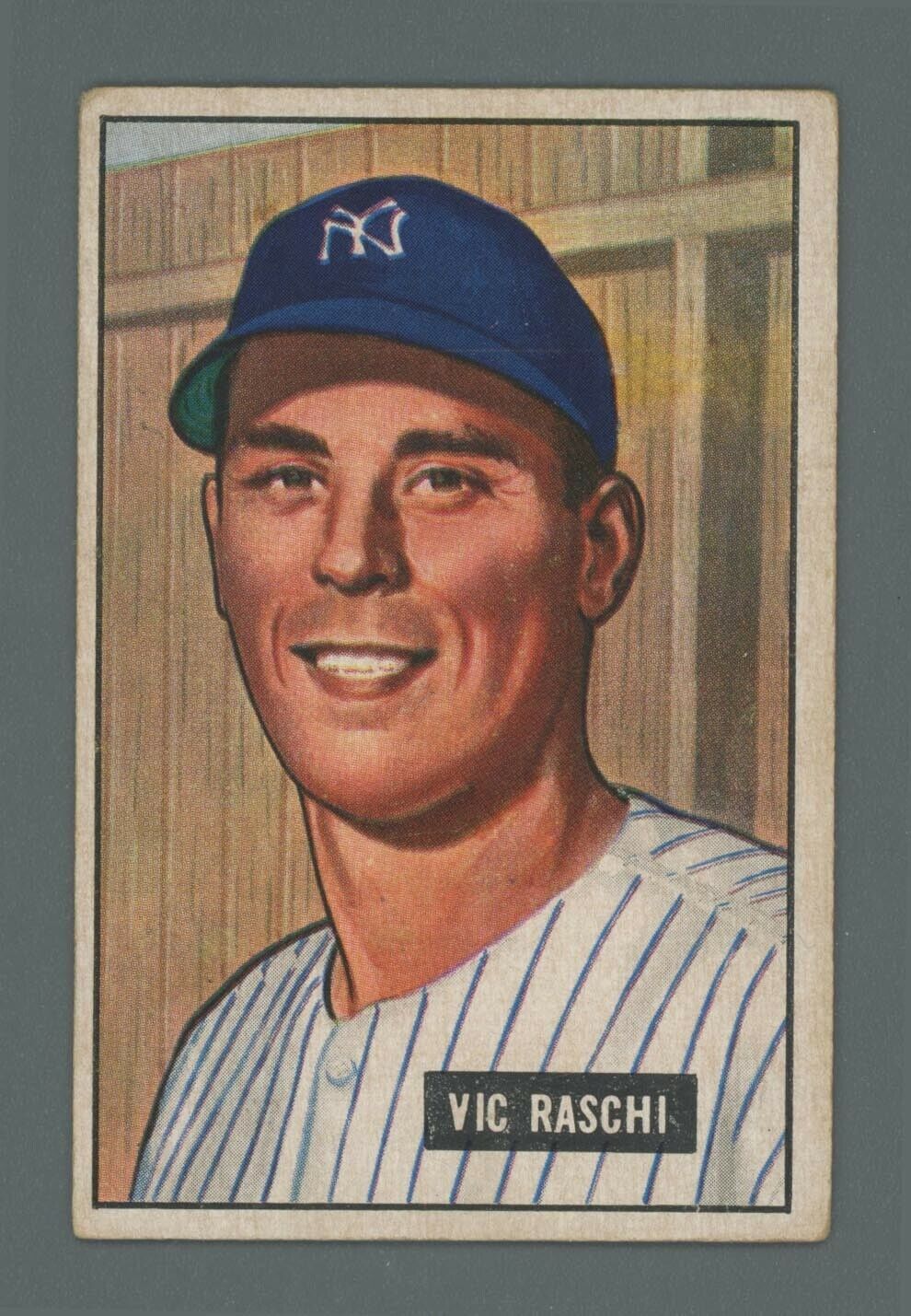 1951 Bowman #25 Vic Raschi New York Yankees Baseball Card Vg/Ex