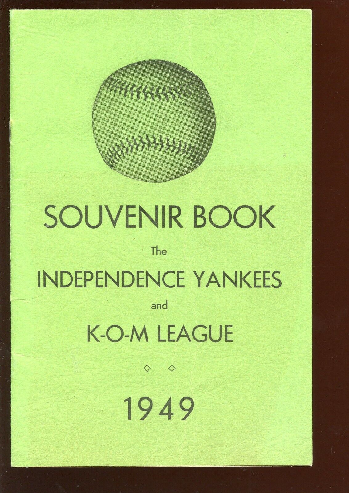 Original 1949 MInor League Independence Yankees 6x9 Yearbook with Mickey Mantle 