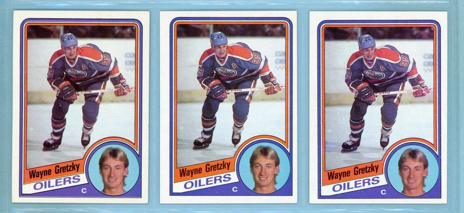 1984-85 Topps Lot of 3 #51 Wayne Gretzky Edmonton Oilers Hockey Cards Ex/Mt - NM