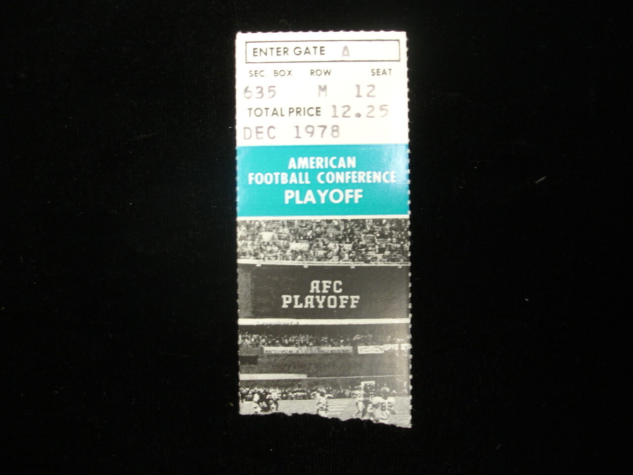 December 30, 1978 Denver Broncos @ Pittsburgh Steelers Ticket Stub