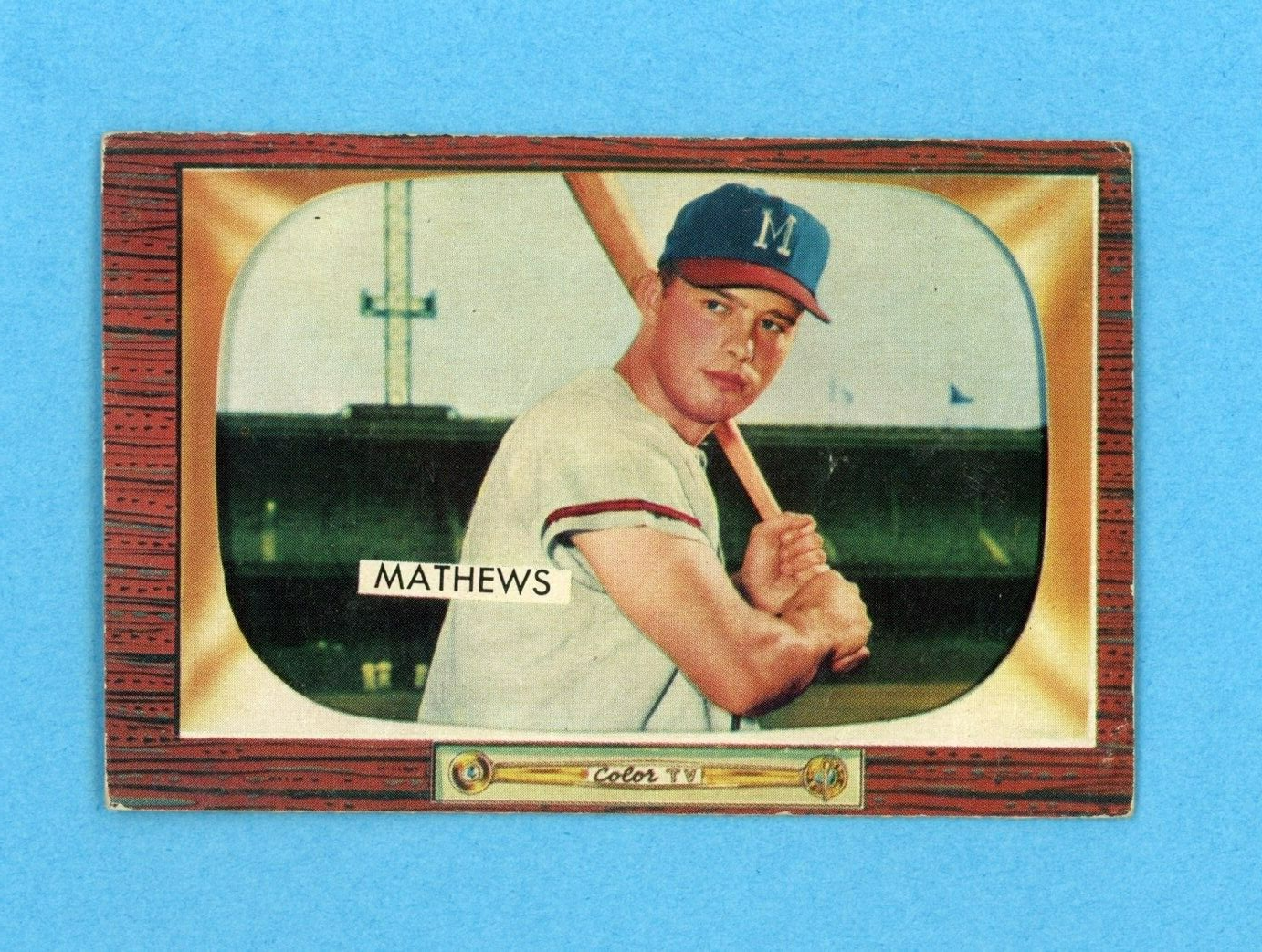 1955 Bowman #103 Eddie Mathews Milwaukee Braves Baseball Card EX