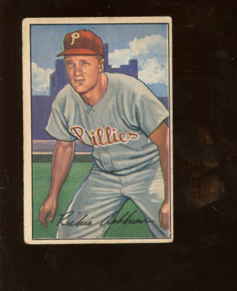 1952 Bowman Baseball Card #53 Richie Ashburn