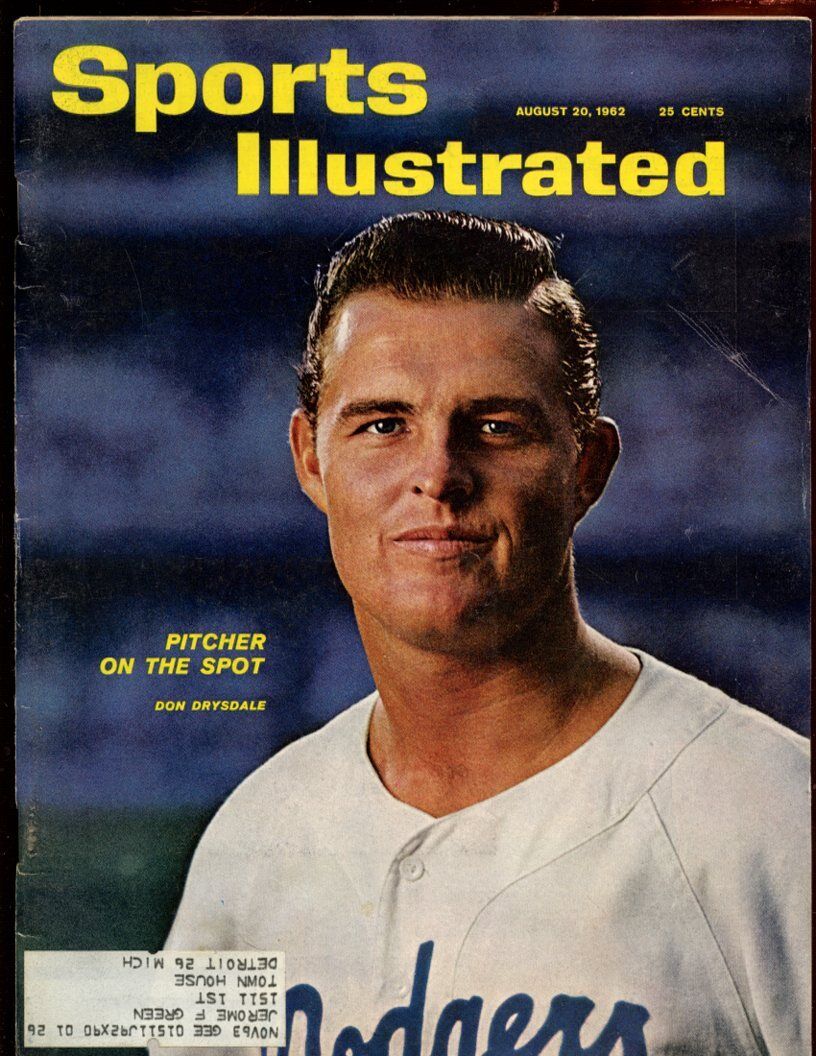 Aug 20 1962 Sports Illustrated Magazine With Don Drysdale Cover EXMT