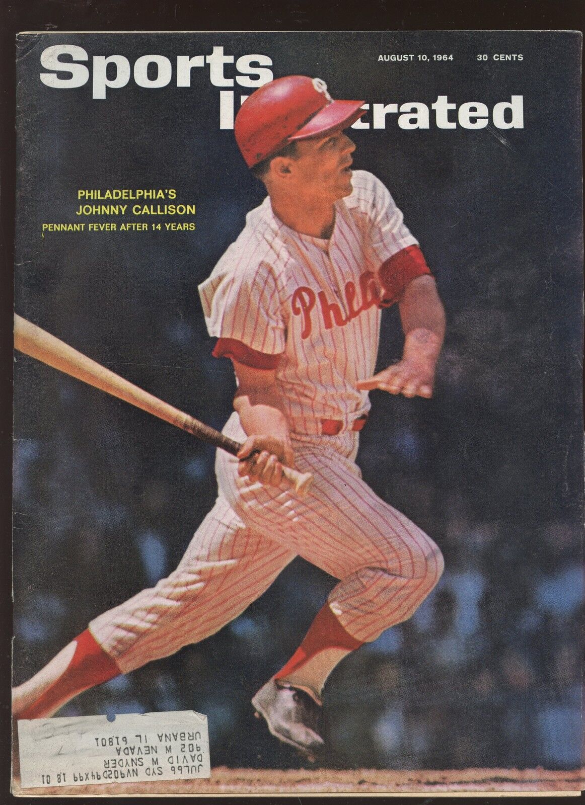 Aug 10 1964 Sports Illustrated Complete Magazine Johnny Callison Front Cover EX+