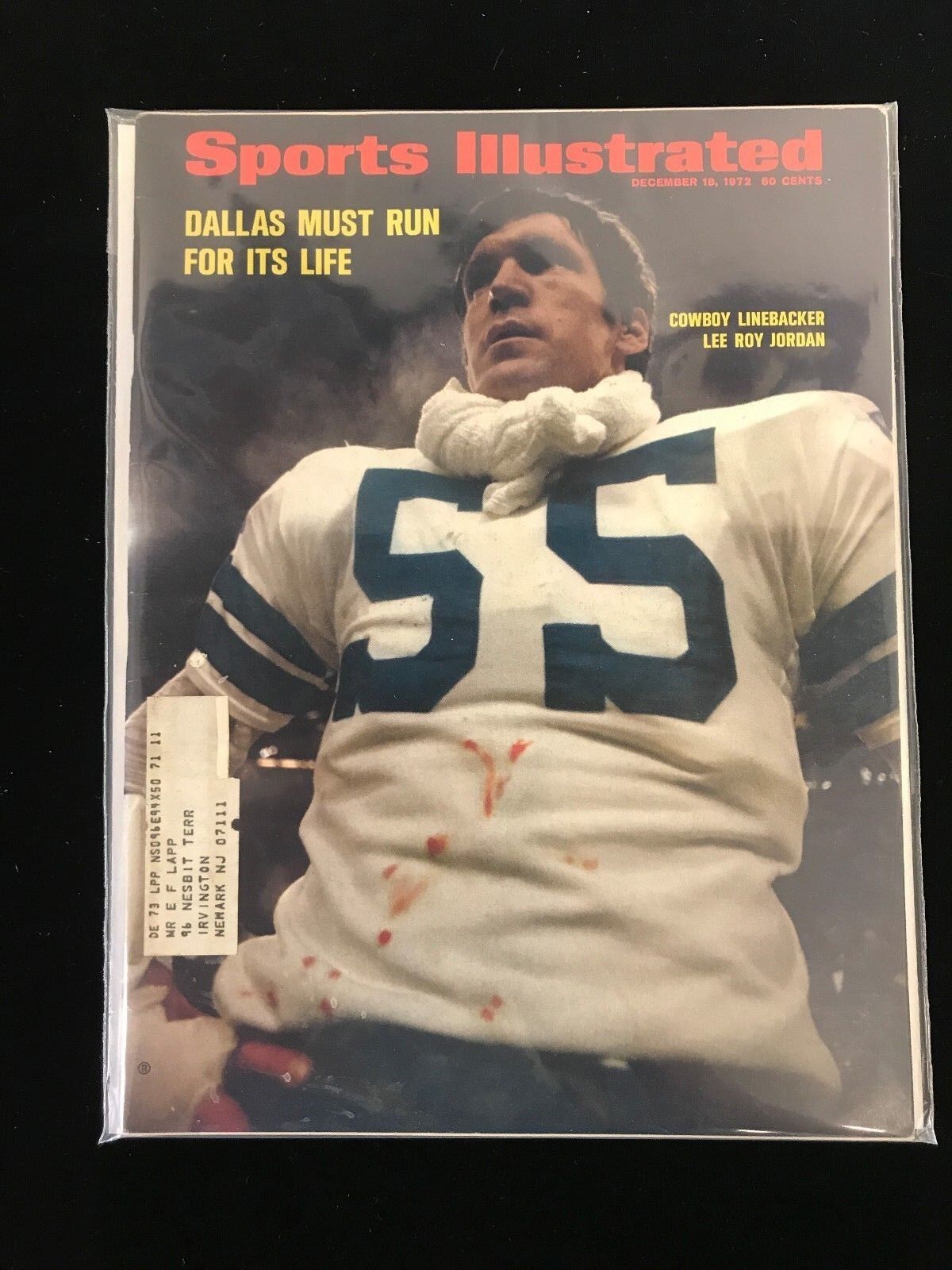 December 18, 1972 Sports Illustrated Complete Magazine-Lee Roy Jordan COWBOYS