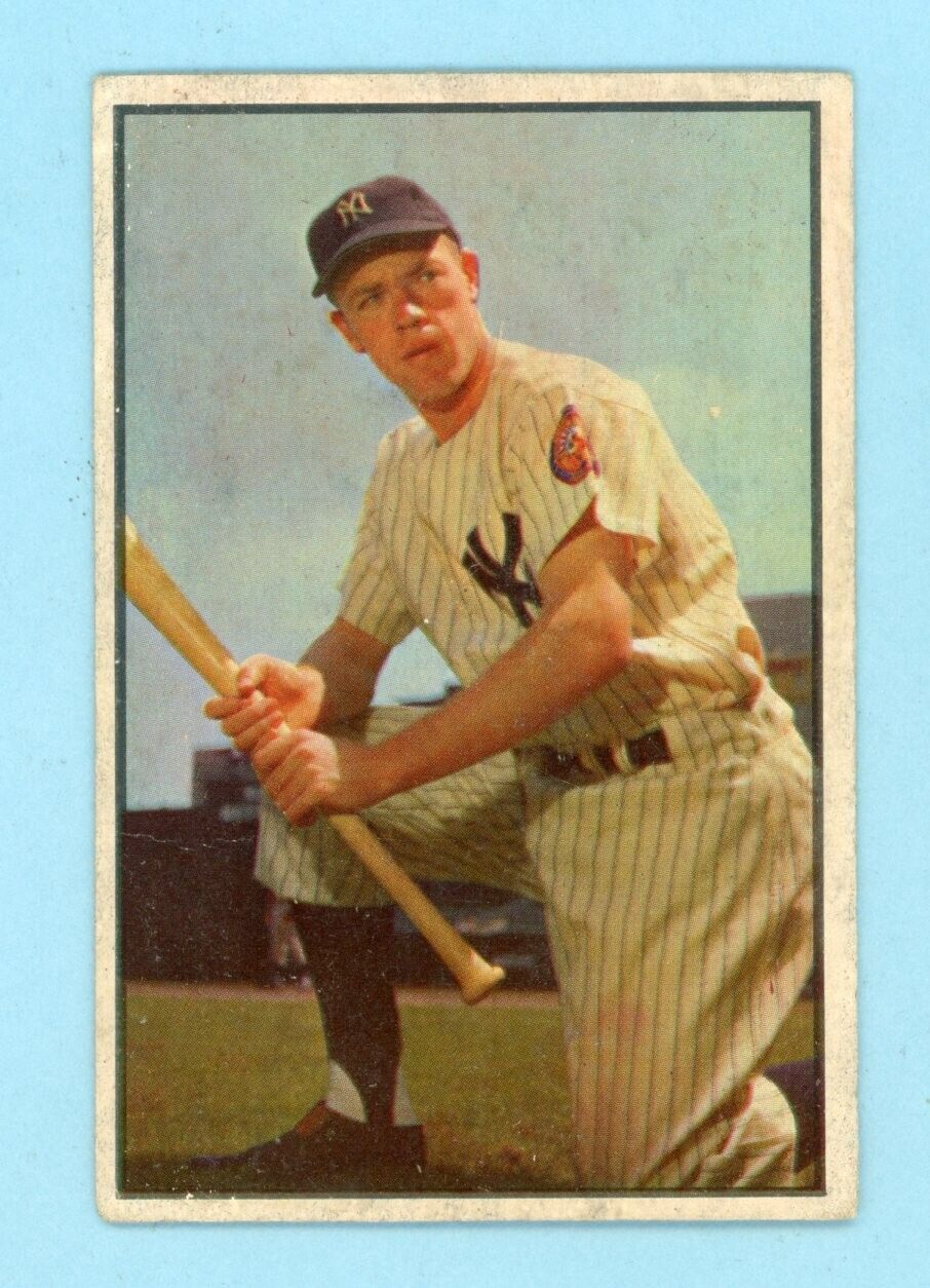 1953 Bowman Color #63 Gil McDougald New York Yankees Baseball Card EX ap wk/sta