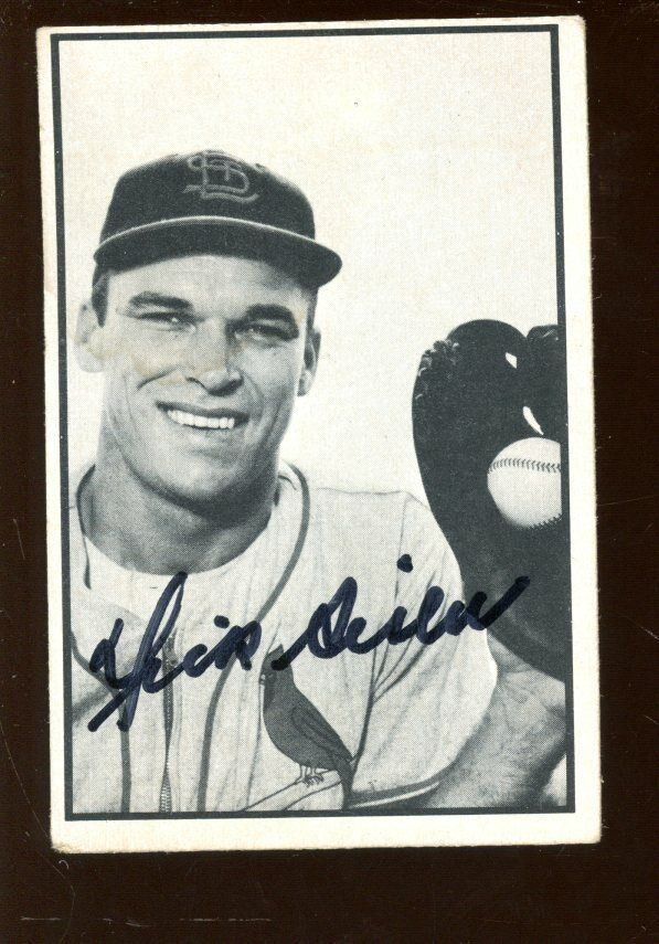 1953 Bowman Black & White Baseball Card #10 Dick Sisler Autographed VGEX