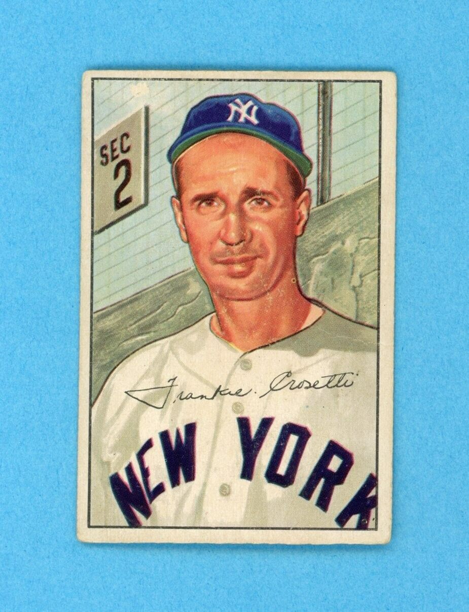 1952 Bowman #252 Frank Crosetti New York Yankees Baseball Card Vg/Vg+ wrk/scf