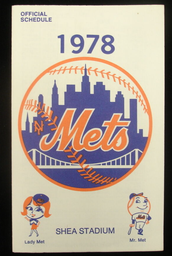 1978 New York Mets Official 4x6" Baseball Schedule