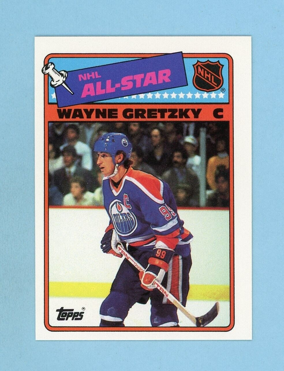 1988-89 Topps Sticker #8 Wayne Gretzky Edmonton Oilers Hockey Card NM